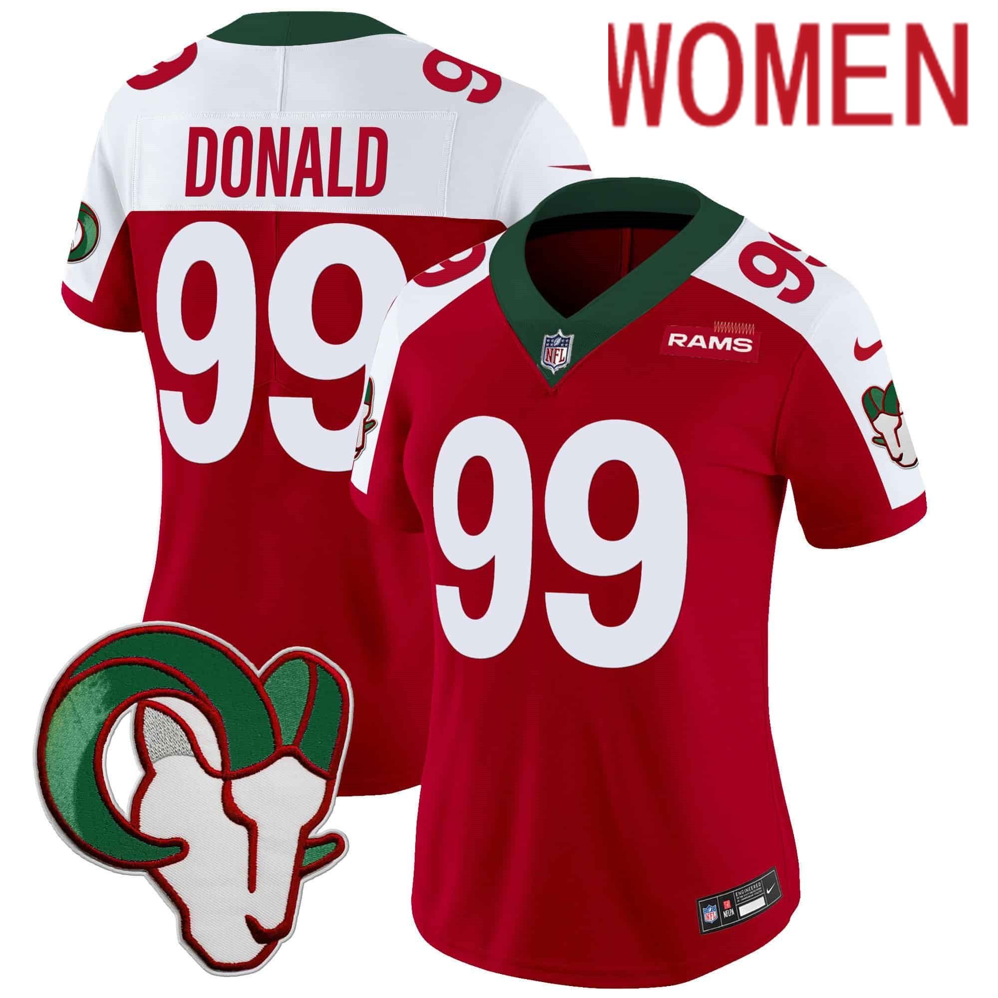 Women Los Angeles Rams #99 Donald Red 2024 Nike Mexico Vapor Limited NFL Jersey
